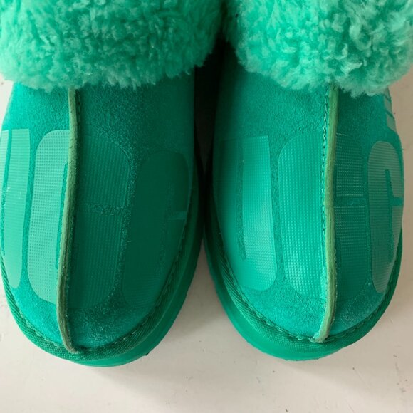UGG DISQUETTE SCATTER GRAPHIC SLIPPER SIZE US 8 EMERALD GREEN PLATFORM SHOE - Picture 10 of 10
